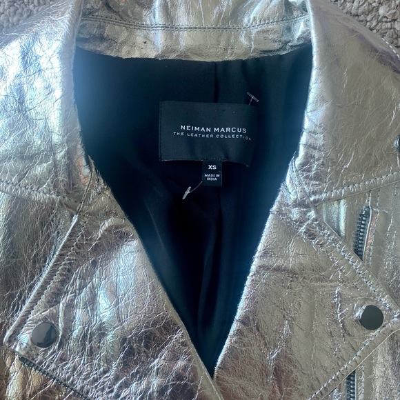 Bagatelle/ Neiman Marcus Metallic Leather Jacket - Picture 4 of 9